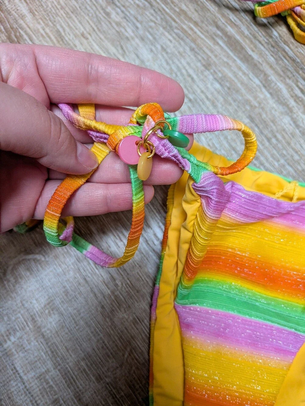 MWT Dippin Daisy's Bondi Cheeky Bikini Bottom Palm Bikini Top Mirage Size Small
